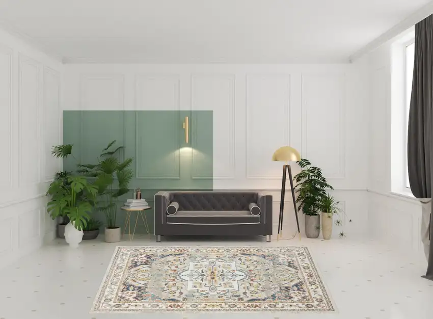 Ivory Abstract Area Rug Photo 2