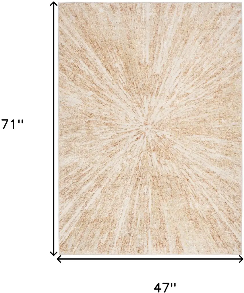 Ivory Abstract Area Rug Photo 3