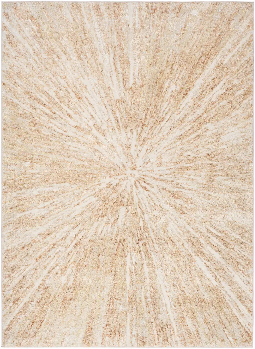 Ivory Abstract Area Rug Photo 3