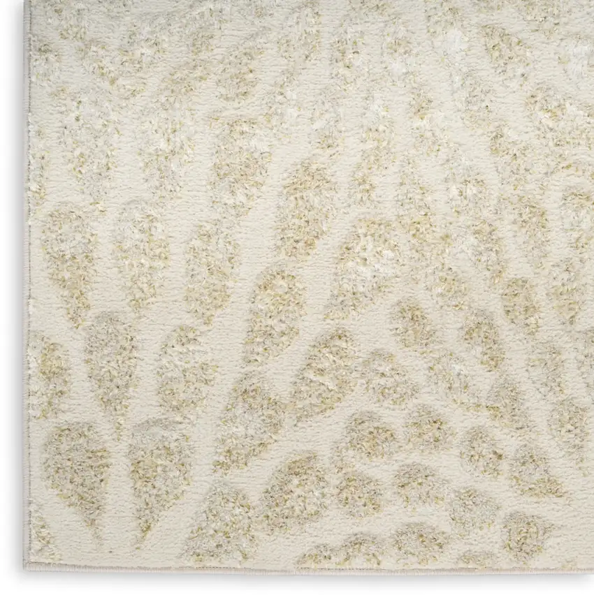 Ivory Abstract Area Rug Photo 8
