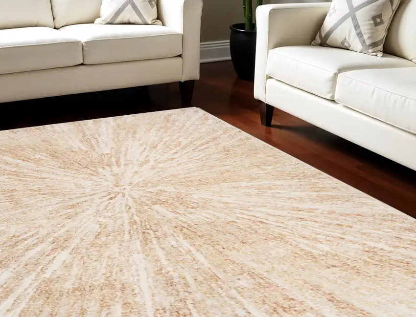 Ivory Abstract Area Rug Photo 1