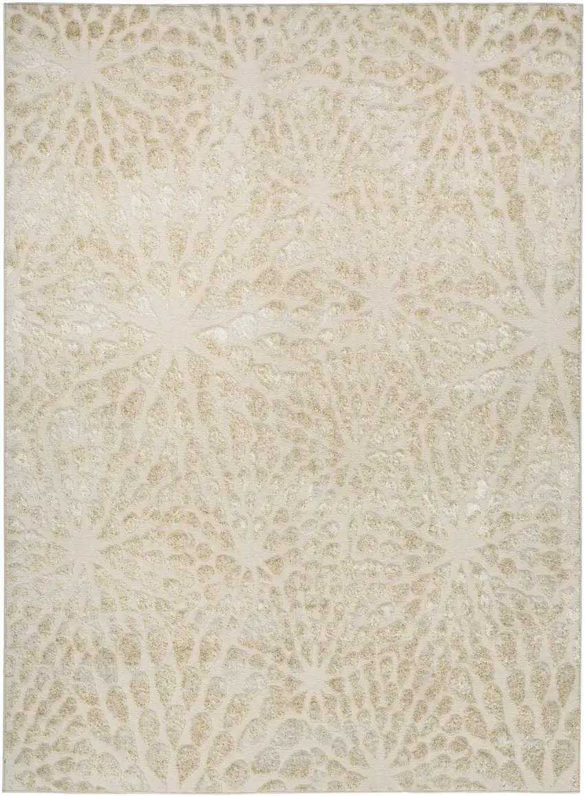 Ivory Abstract Area Rug Photo 4