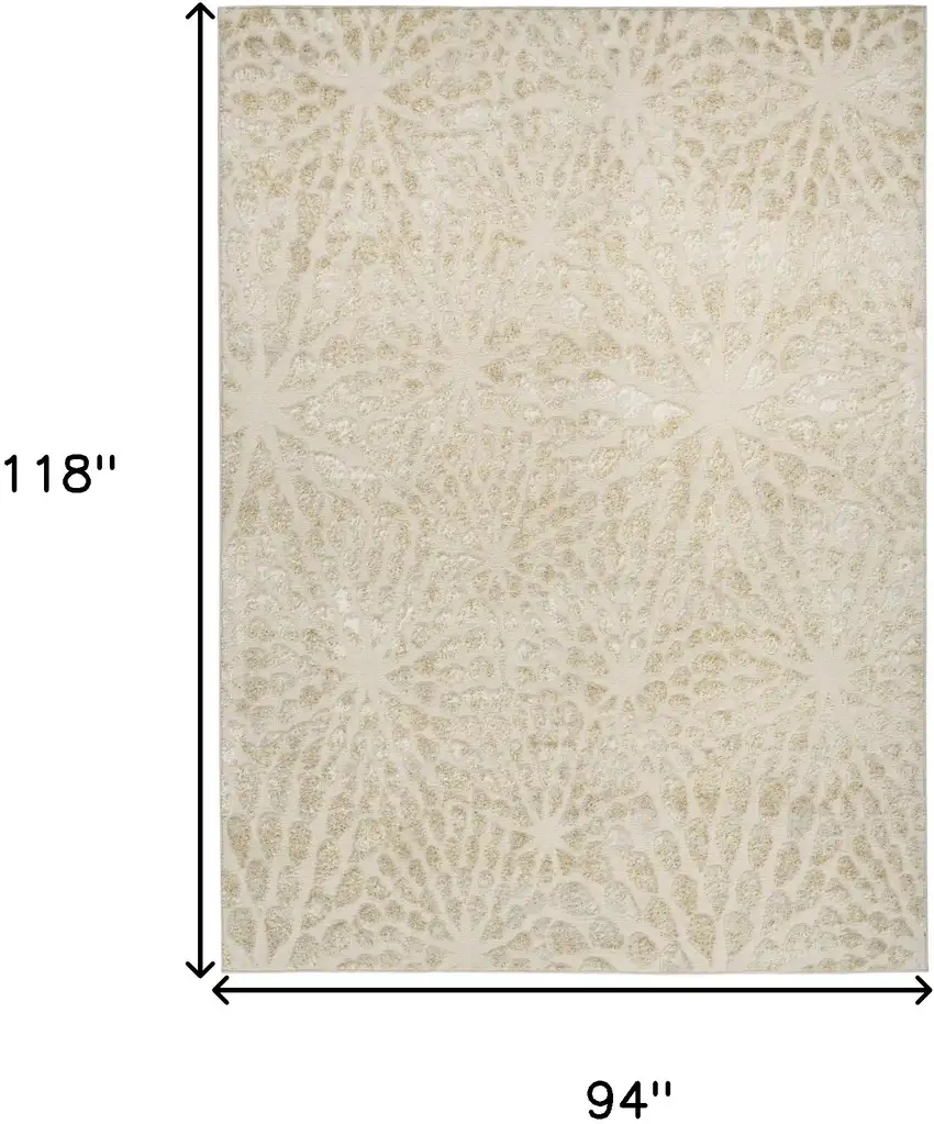 Ivory Abstract Area Rug Photo 3