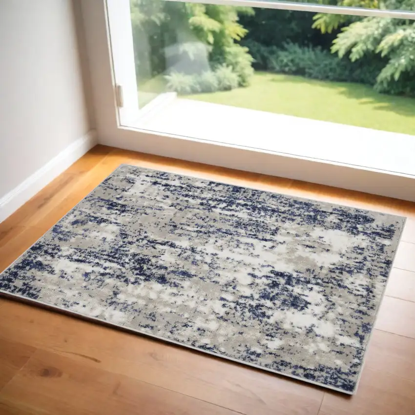Ivory Abstract Area Rug Photo 1