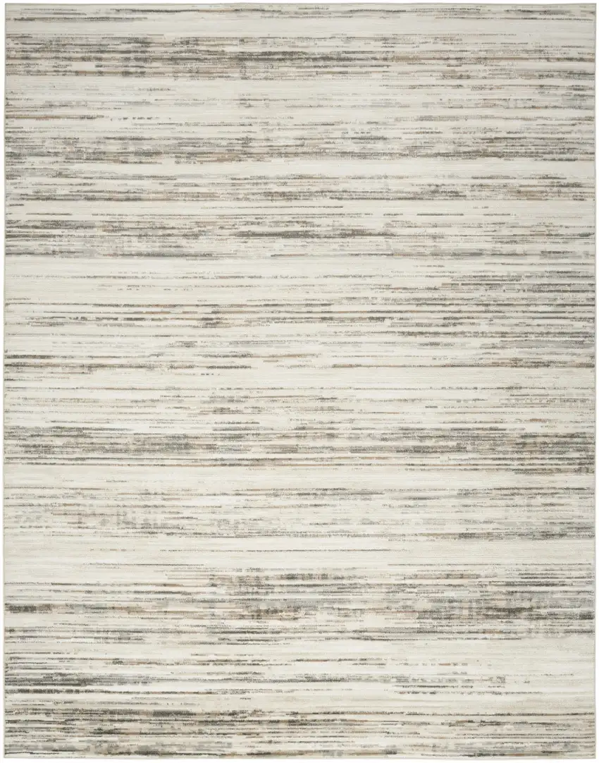 Ivory Abstract Distressed Area Rug Photo 8