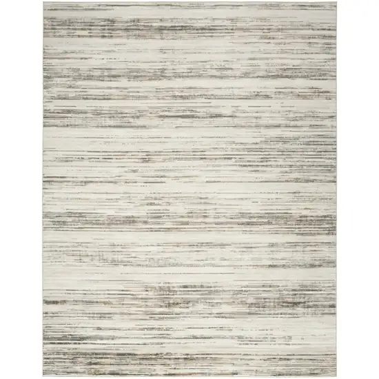 Ivory Abstract Distressed Area Rug Photo 8