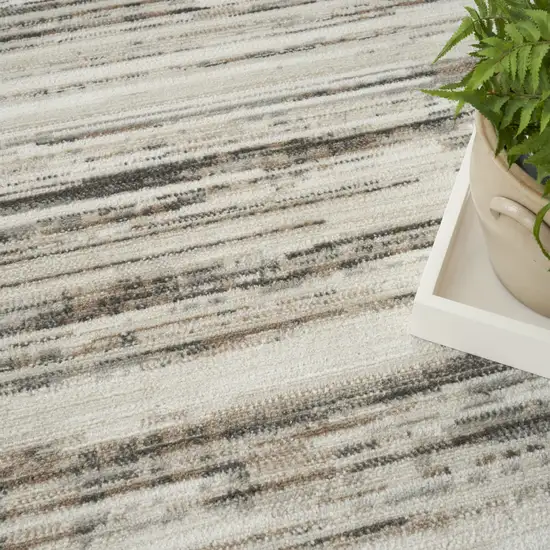 Ivory Abstract Distressed Area Rug Photo 6