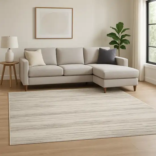 Ivory Abstract Distressed Area Rug Photo 1