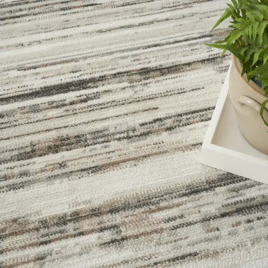 Ivory Abstract Distressed Area Rug Photo 5
