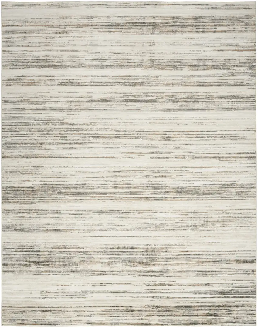 Ivory Abstract Distressed Area Rug Photo 7