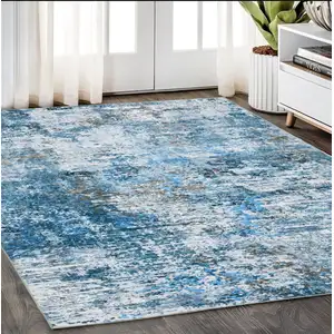 Photo of Ivory Abstract Distressed Area Rug