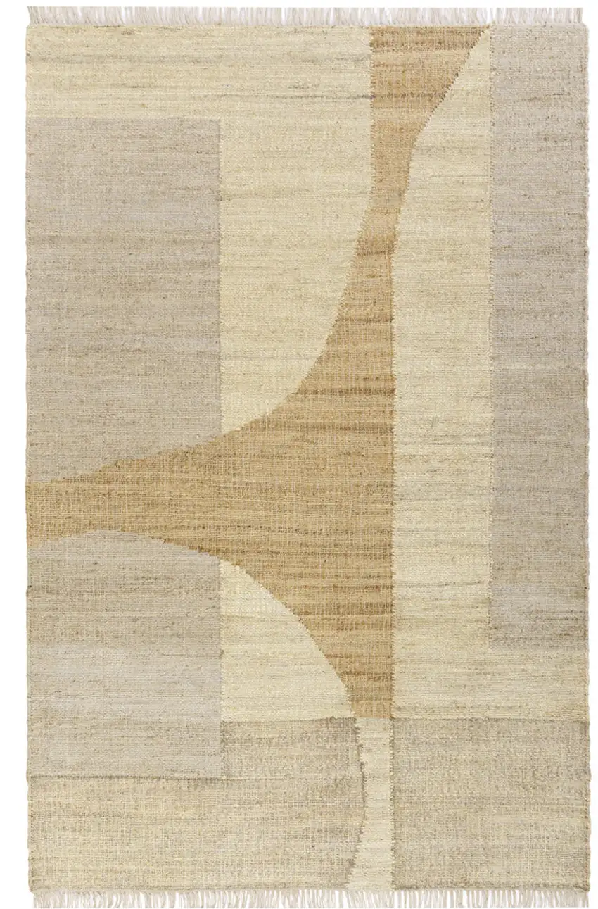 Ivory Abstract Hand Woven Area Rug Photo 3