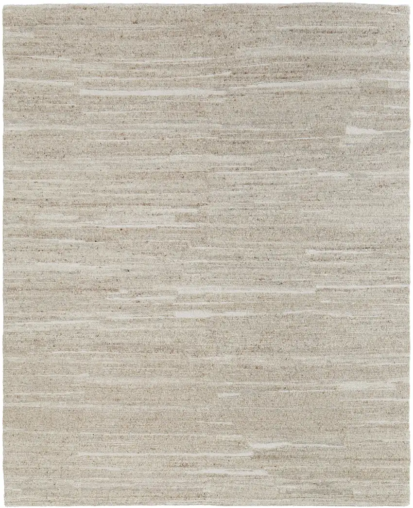 Ivory Abstract Hand Woven Worn Faded Area Rug Photo 5