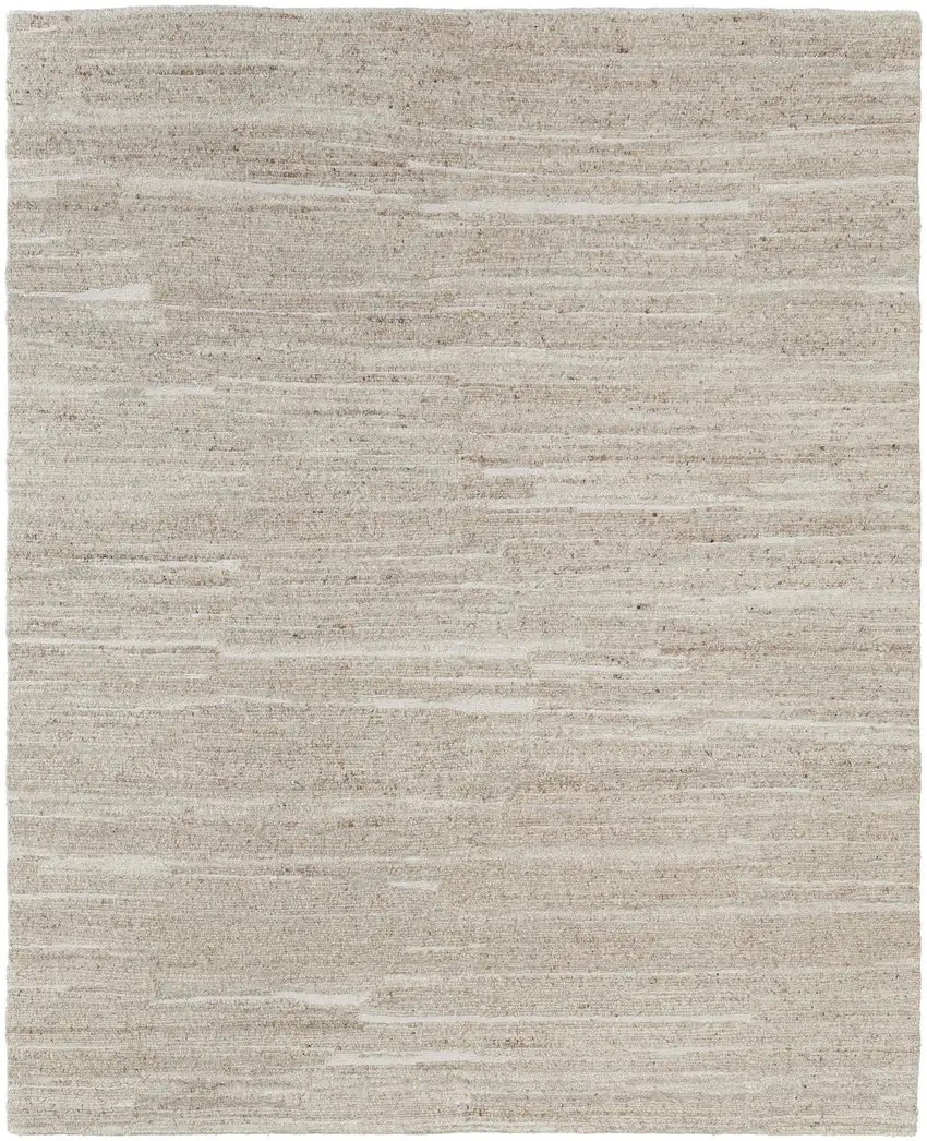 Ivory Abstract Hand Woven Worn Faded Area Rug Photo 4
