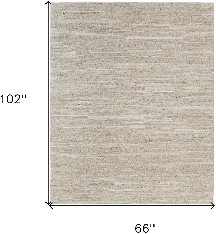 Ivory Abstract Hand Woven Worn Faded Area Rug Photo 3