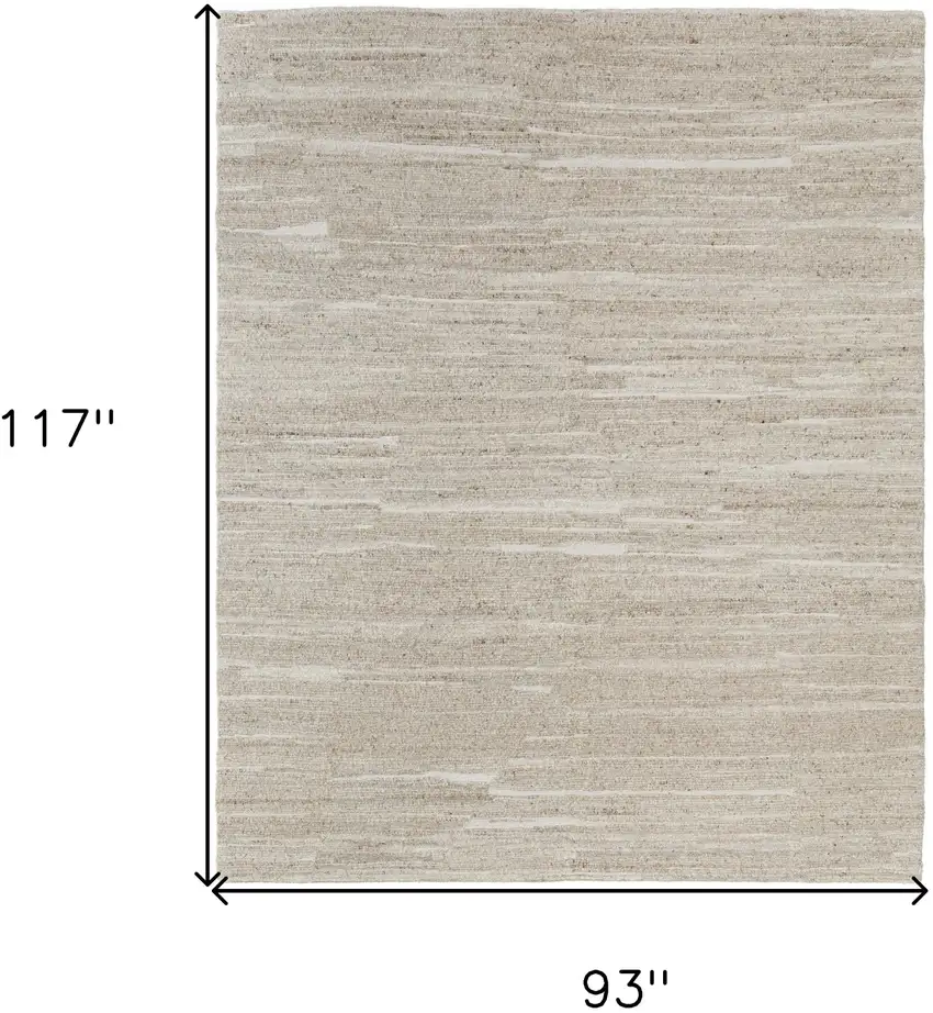 Ivory Abstract Hand Woven Worn Faded Area Rug Photo 3