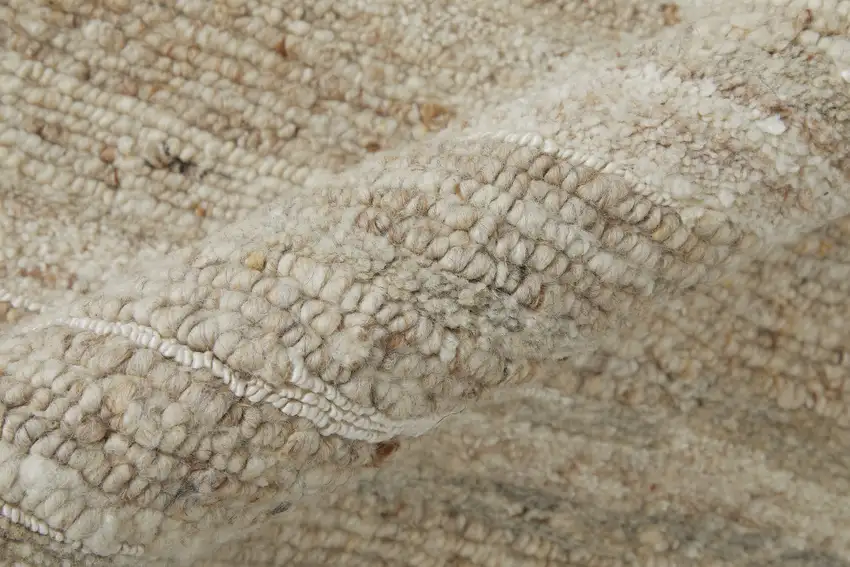 Ivory Abstract Hand Woven Worn Faded Area Rug Photo 9