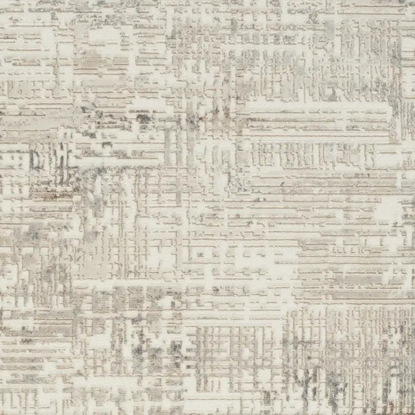 Ivory Abstract Power Loom Area Rug Photo 6