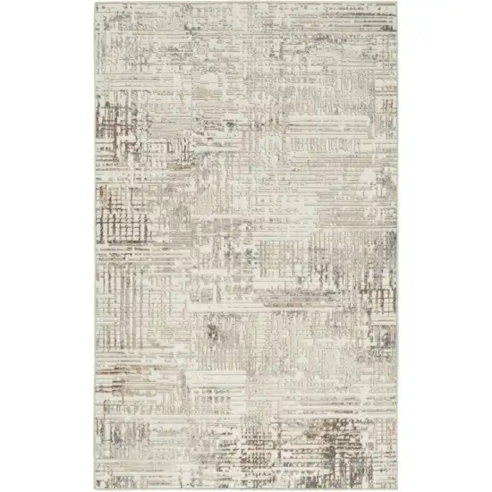 Ivory Abstract Power Loom Area Rug Photo 2