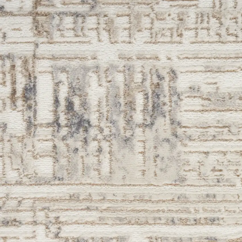 Ivory Abstract Power Loom Area Rug Photo 9