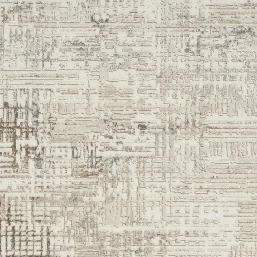 Ivory Abstract Power Loom Area Rug Photo 3