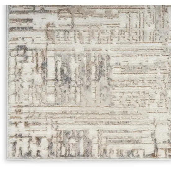Ivory Abstract Power Loom Area Rug Photo 8