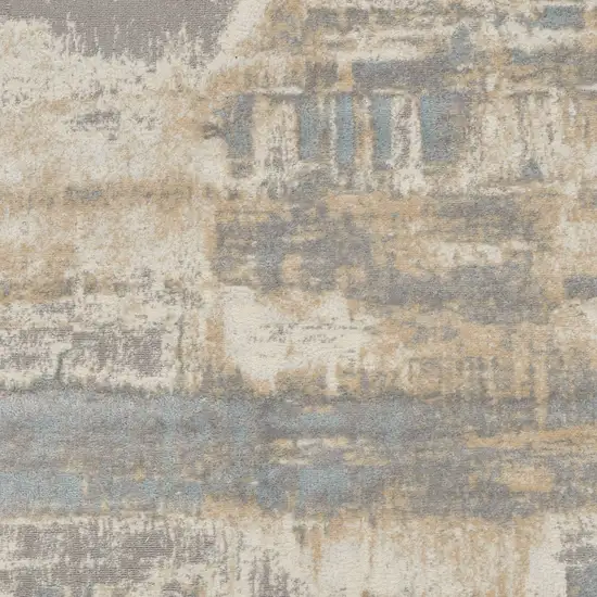 Ivory Abstract Power Loom Area Rug Photo 7