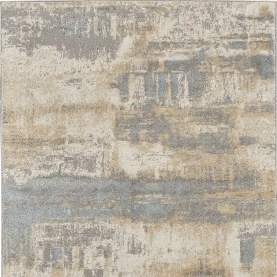 Ivory Abstract Power Loom Area Rug Photo 6