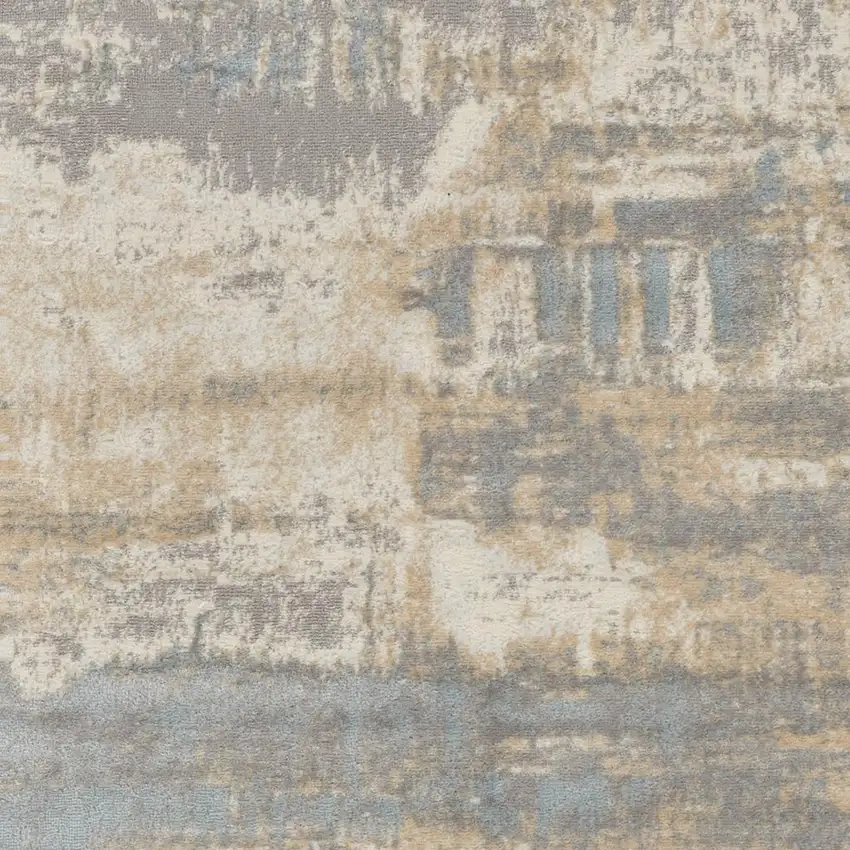 Ivory Abstract Power Loom Area Rug Photo 3