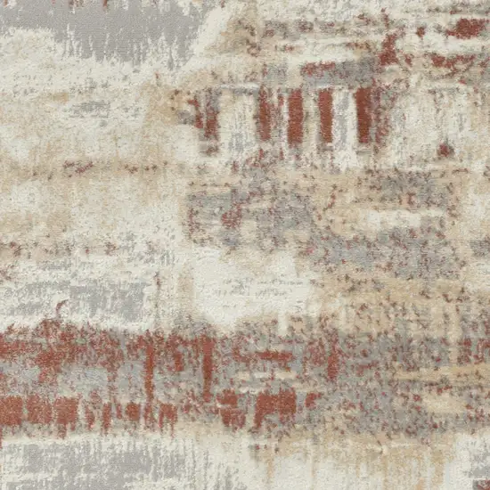 Ivory Abstract Power Loom Area Rug Photo 8