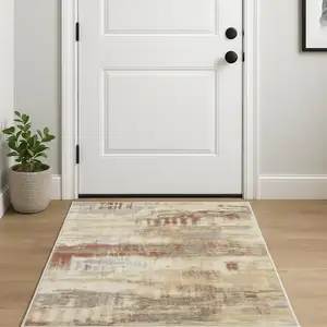 Photo of Ivory Abstract Power Loom Area Rug