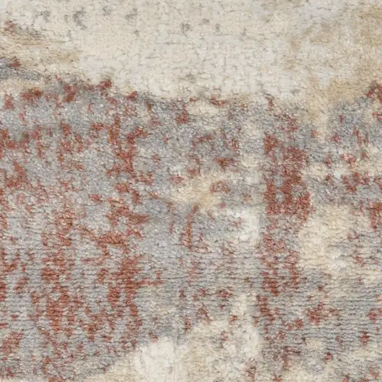 Ivory Abstract Power Loom Area Rug Photo 2