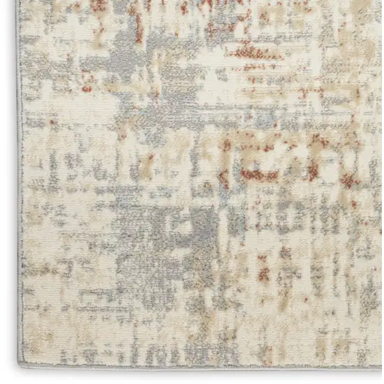 Ivory Abstract Power Loom Area Rug Photo 8