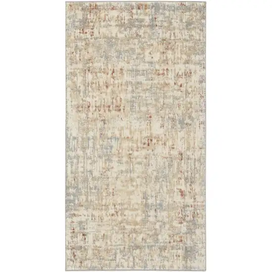 Ivory Abstract Power Loom Area Rug Photo 6