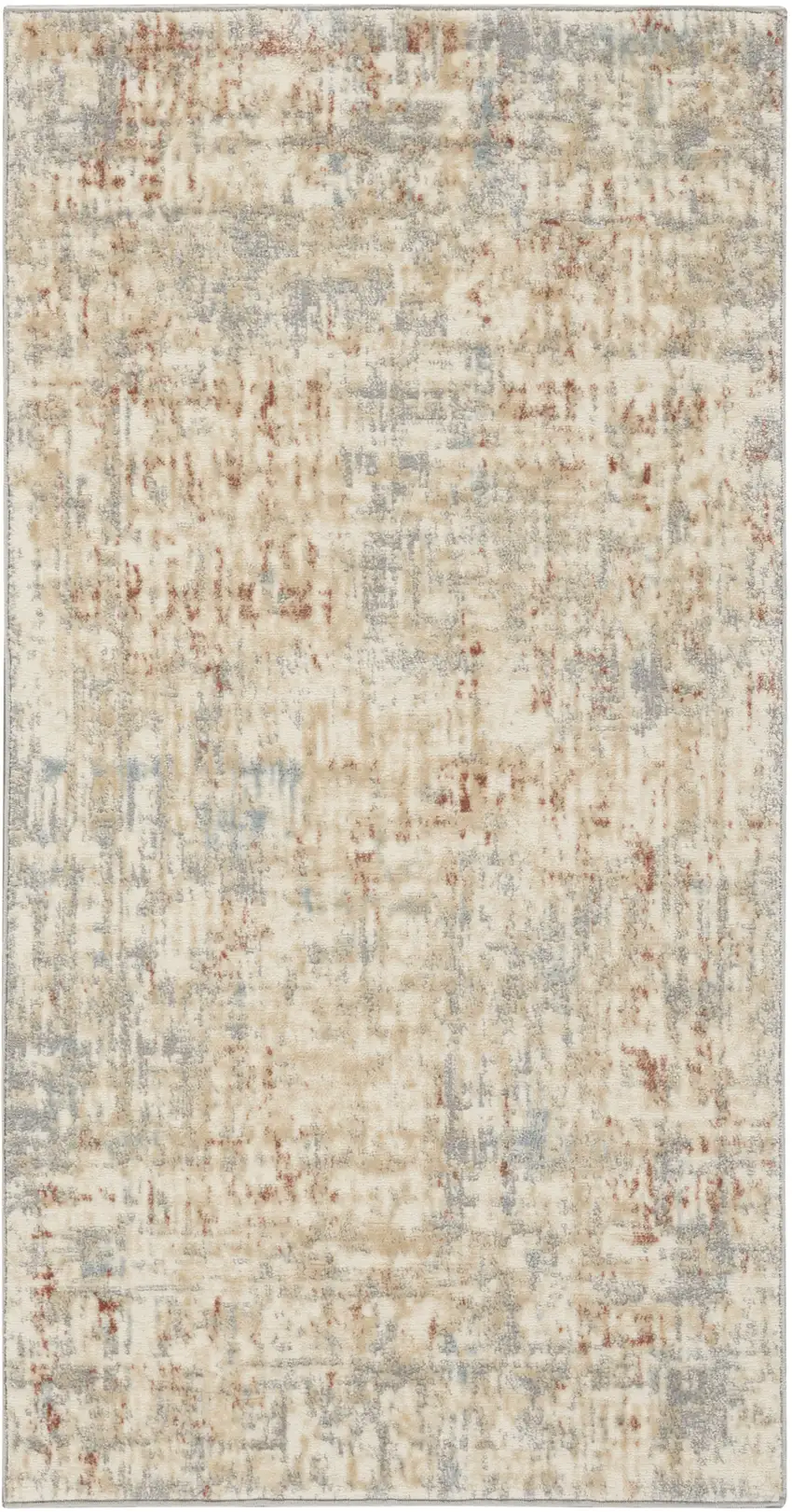 Ivory Abstract Power Loom Area Rug Photo 6