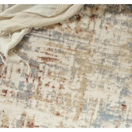 Ivory Abstract Power Loom Area Rug Photo 9
