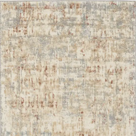 Ivory Abstract Power Loom Area Rug Photo 7
