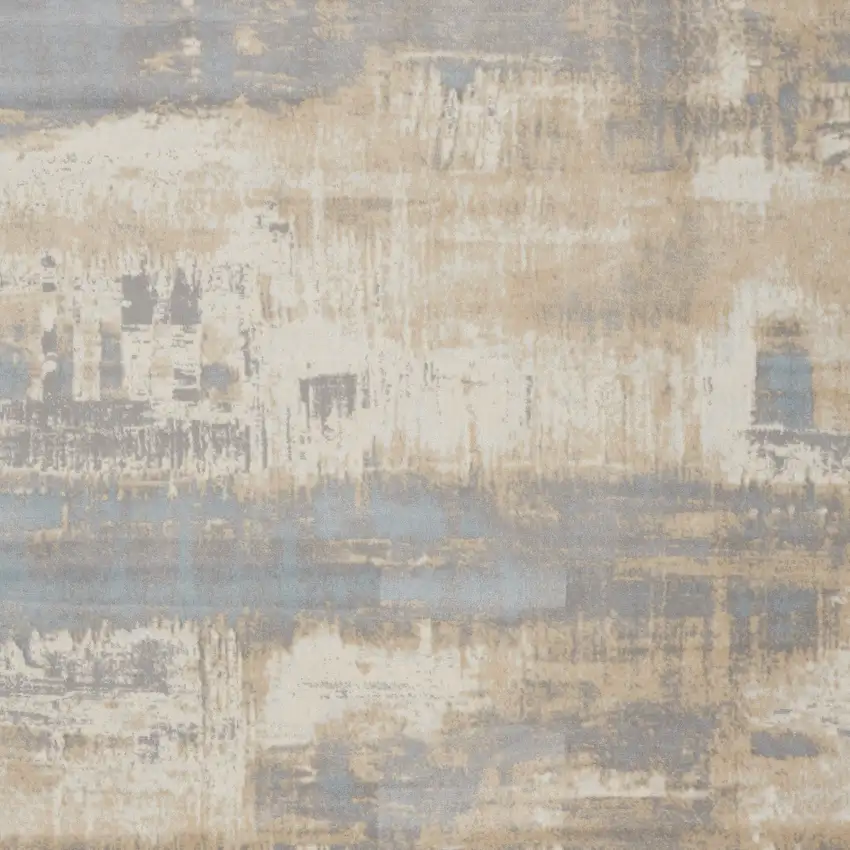 Ivory Abstract Power Loom Area Rug Photo 8