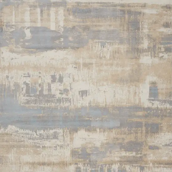 Ivory Abstract Power Loom Area Rug Photo 9