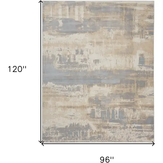 Ivory Abstract Power Loom Area Rug Photo 3