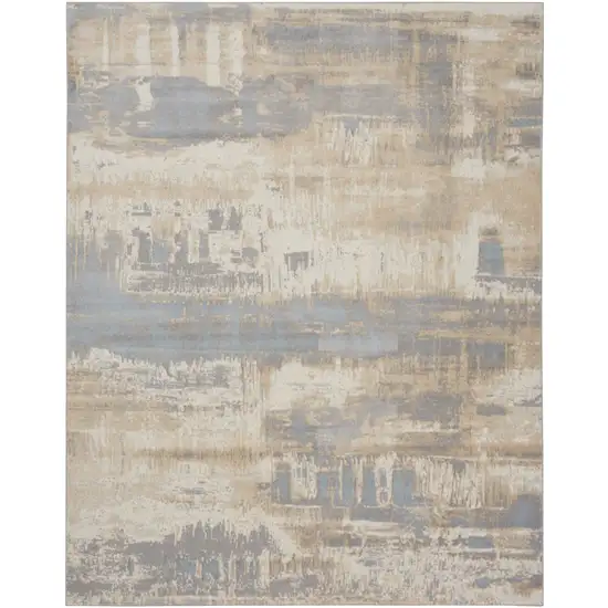 Ivory Abstract Power Loom Area Rug Photo 7
