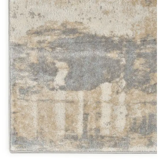 Ivory Abstract Power Loom Area Rug Photo 9