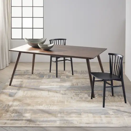 Ivory Abstract Power Loom Area Rug Photo 6