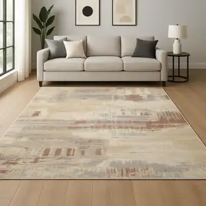Photo of Ivory Abstract Power Loom Area Rug