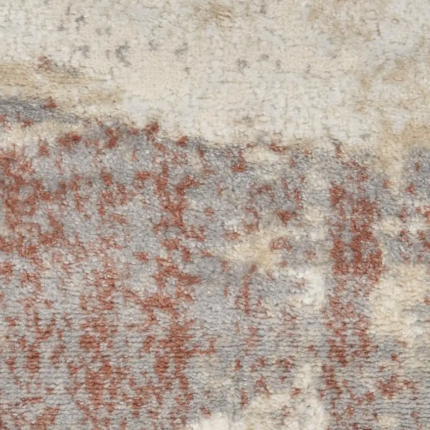 Ivory Abstract Power Loom Area Rug Photo 2