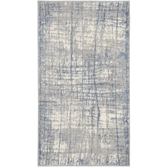 Ivory Abstract Power Loom Area Rug Photo 2