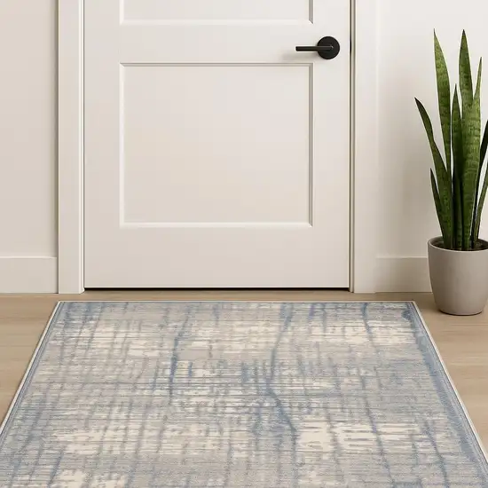 Ivory Abstract Power Loom Area Rug Photo 1