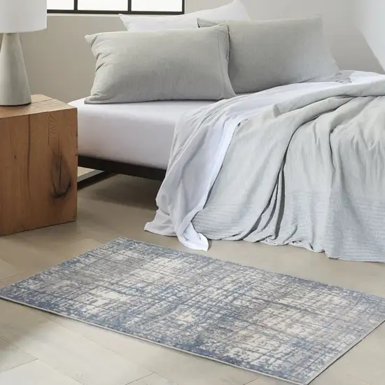 Ivory Abstract Power Loom Area Rug Photo 6