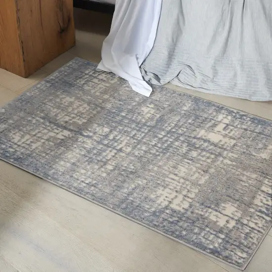 Ivory Abstract Power Loom Area Rug Photo 5