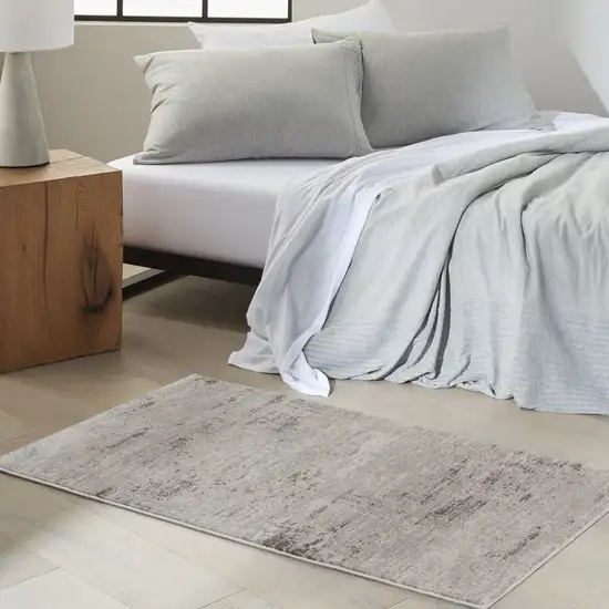 Ivory Abstract Power Loom Area Rug Photo 6